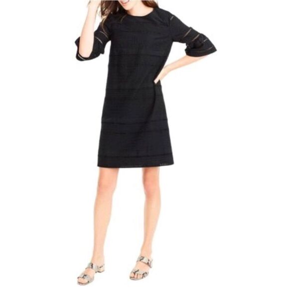 J. Crew Eyelet Flutter Sleeve Cotton Shift Dress Size 0 - Picture 1 of 8